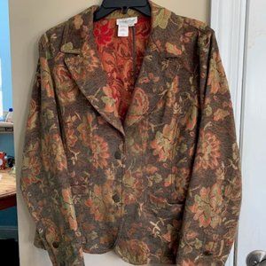 Coldwater Creek flowered weave jacket medium